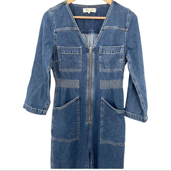 Madewell Denim Patch Pocket Coverall Jumpsuit in Afield Wash - Picture 6 of 12
